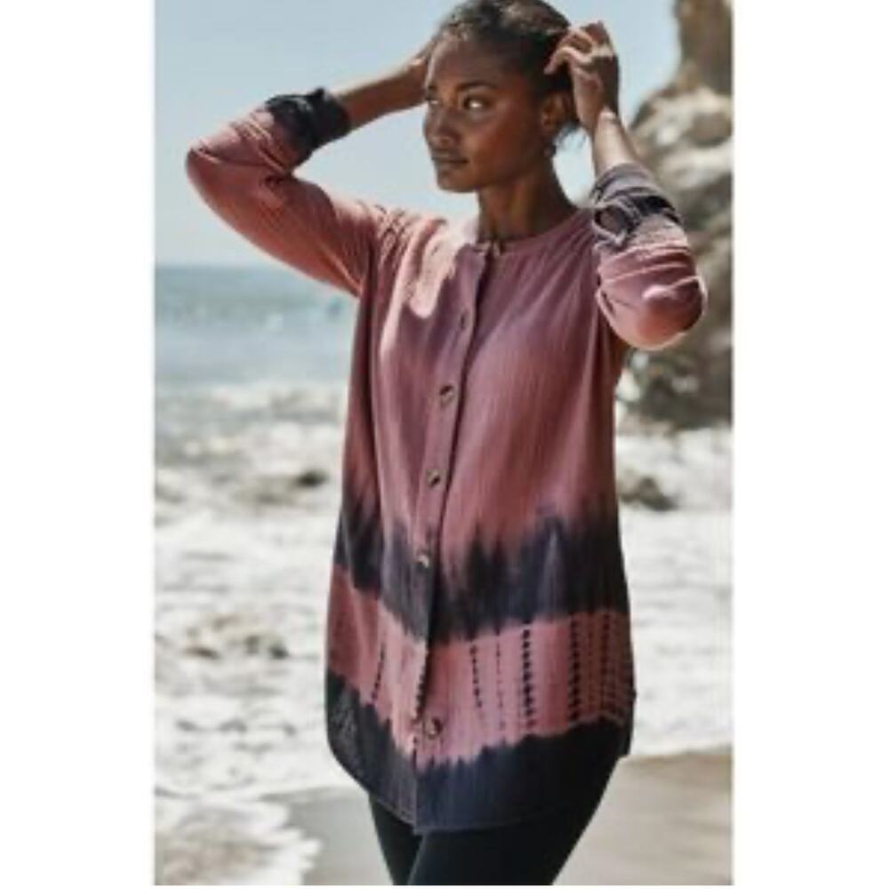 J. Jill Pure Jill Tie Dyed Double Cloth Tunic Purple Size S